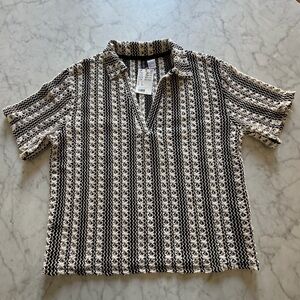 NWT H&M crochet polo top